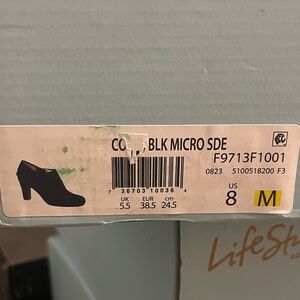 Life Stride Black Micro Suede Heeled Boots